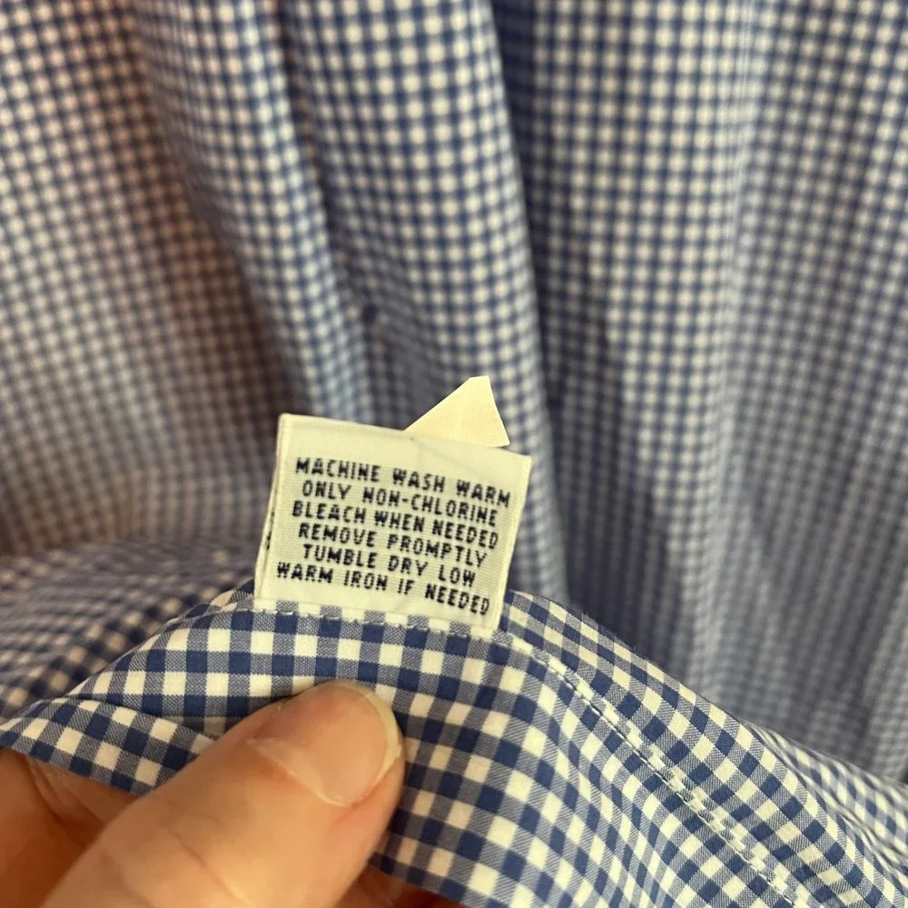 Polo Ralph Lauren Mens XLT Tall Blue Gingham Button Down Shirt Classic Fit